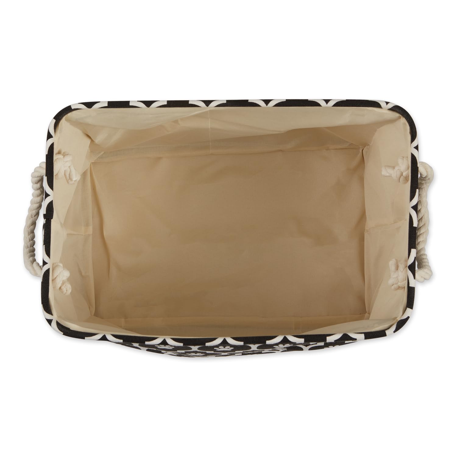 Bone Dry Pet Storage Collection Lattice Paw Print, Black, Small Rectangle