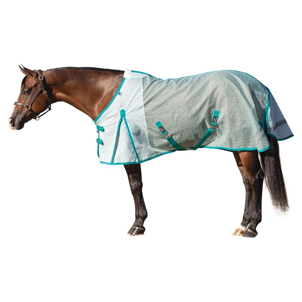Schneiders Ripstop Nylon Mesh Ii Horse Fly Sheets | Optimal Airflow & Uv Protection | Euro Surcingle | Color Teal | Size 74