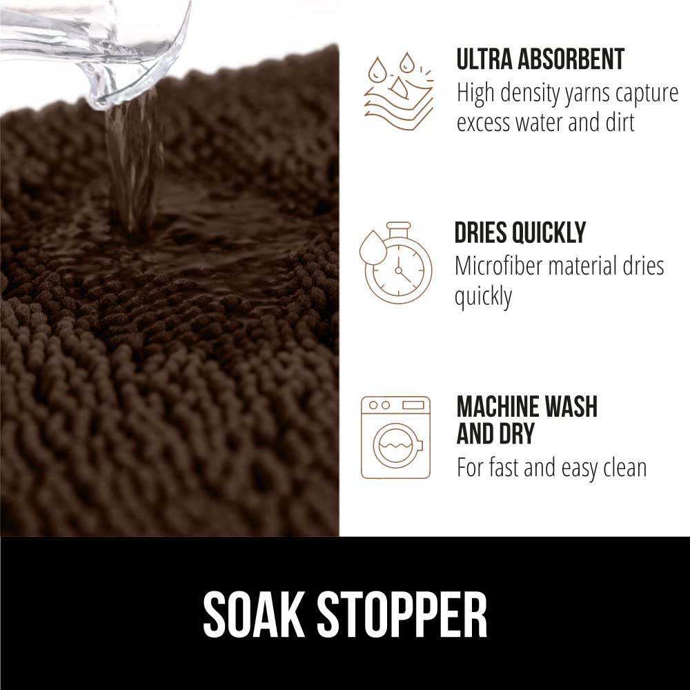 GORILLA GRIP Dog Doormat, Absorbent Doormats for Muddy Dogs Paws, 36x24 Machine Washable Soakstopper Rugs, Cleaner Floors, US De
