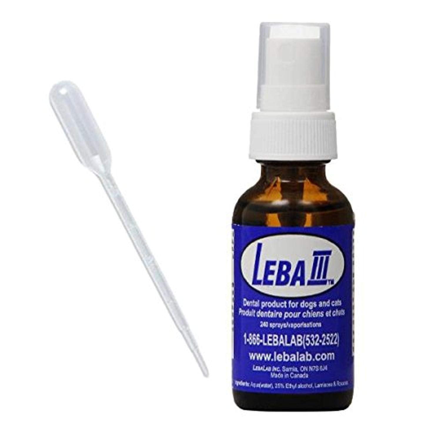Leba III  100% Natural and Herbal Dog and Cat Dental Spray  Best to Keep Your Pets Teeth Clean, Gums Healthy and Their Breath 