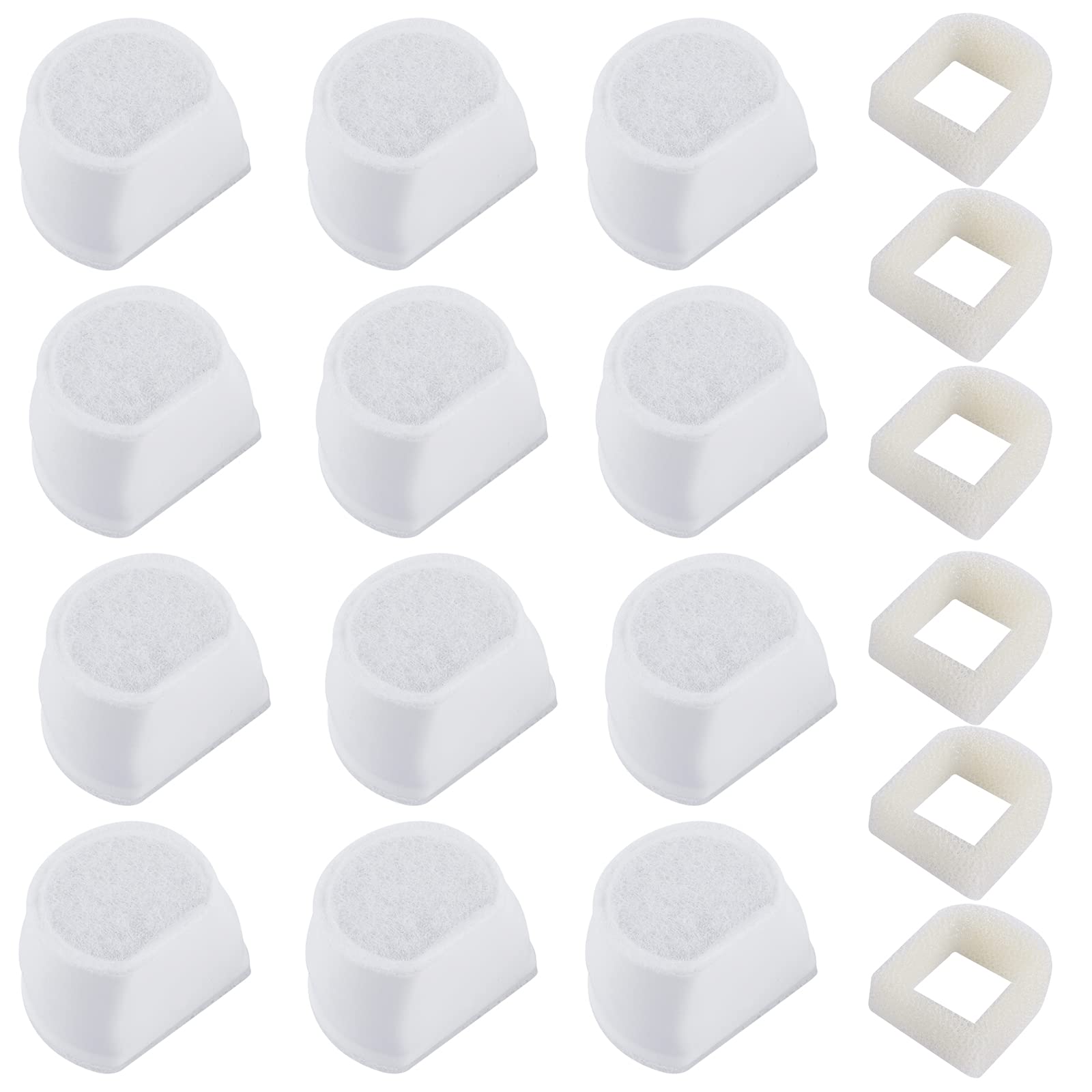 Myfatboss 18Pcs Carbon Filters And Foam Pre-Filter Replacement Compatible With Petsafe Drinkwell Avalon Pagoda Seascape Sedona Water Bowl Water Fountain Prefilters,Pet Water Fountain Filters12+6 Pack