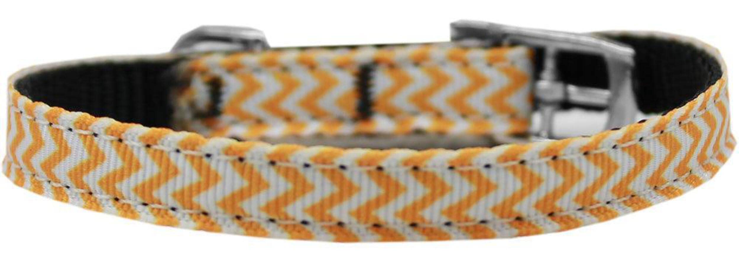 Mirage Pet Products Chevrons Nylon Dog Collar with Classic Buckle, Size 14, Purple