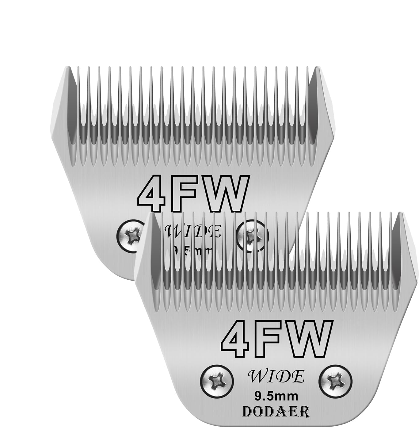Dodaer 2 Pack 4 Wide Blades For Dog Grooming,Compatible With Andis,Oster A5,Wahl Km10 Clippers,Cutting Length 3/8'