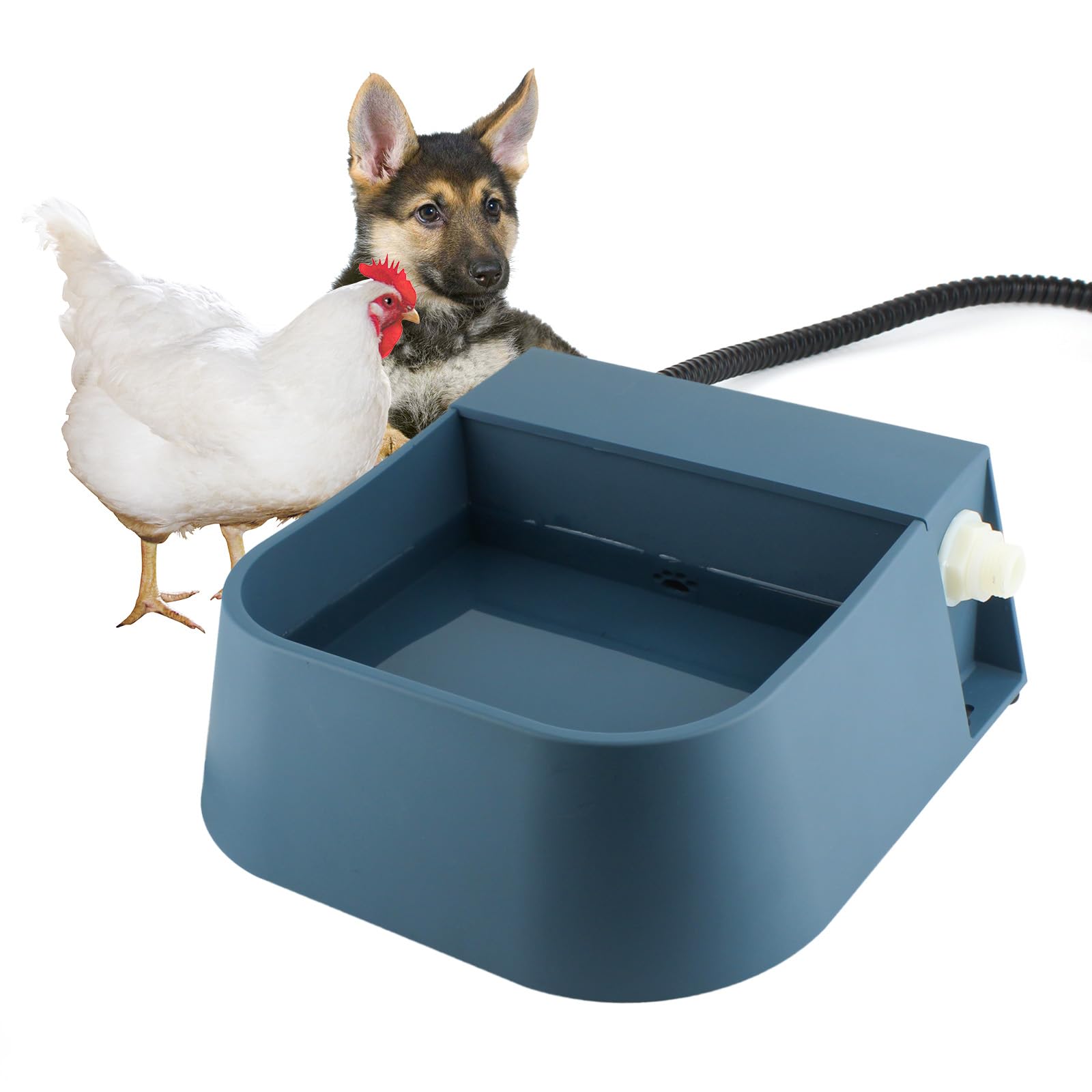 Heated Water Bowl Dispenser For Outdoor Cats Dogs Heated Automatic Water Dispenser For Chickens, Rabbits, Squirrels Provides Dri