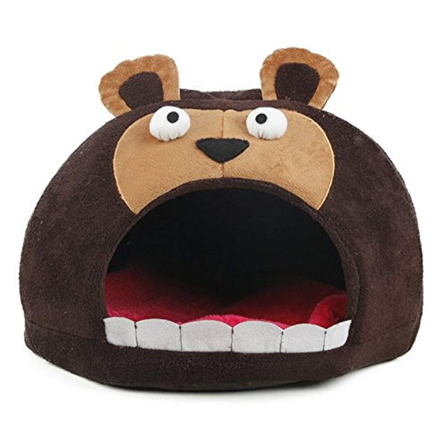 Pet Life 'Roar Bear' Animated Pet Bed - Fun And Playful Cat Or Fleece Dog Bed With Removable And Washable Pet Mat