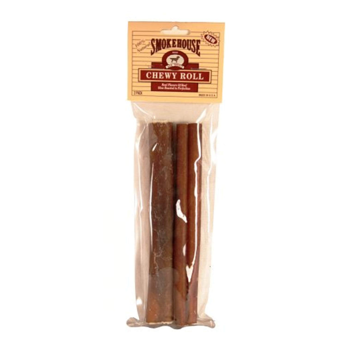 Smokehouse 100-Percent Natural Bully Stick Dog Treats, 2-Pack