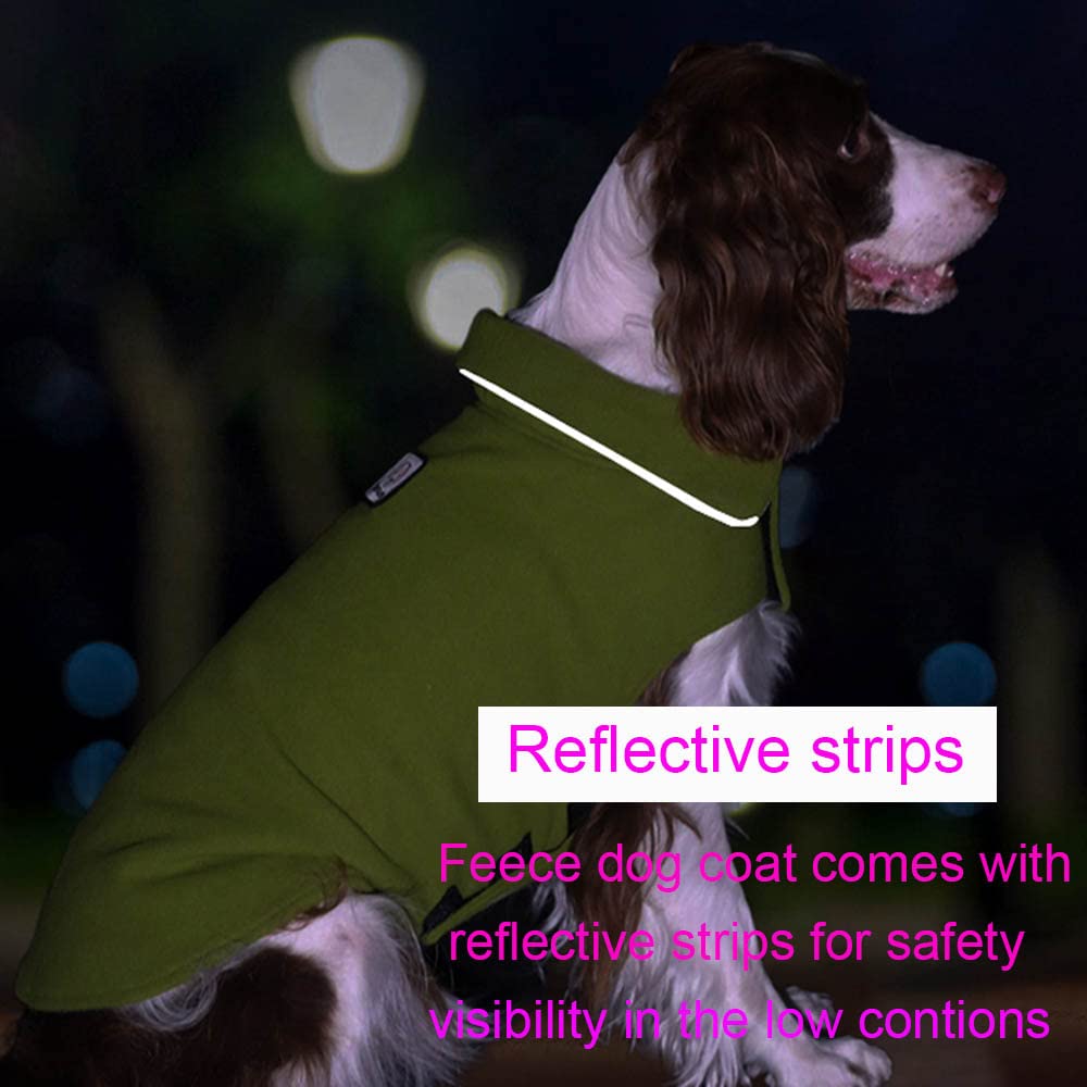 Fleece Dog Coat Pet Jacket Reflective For Cold Weather For Extra Large To Small Pets(Red,Xl)