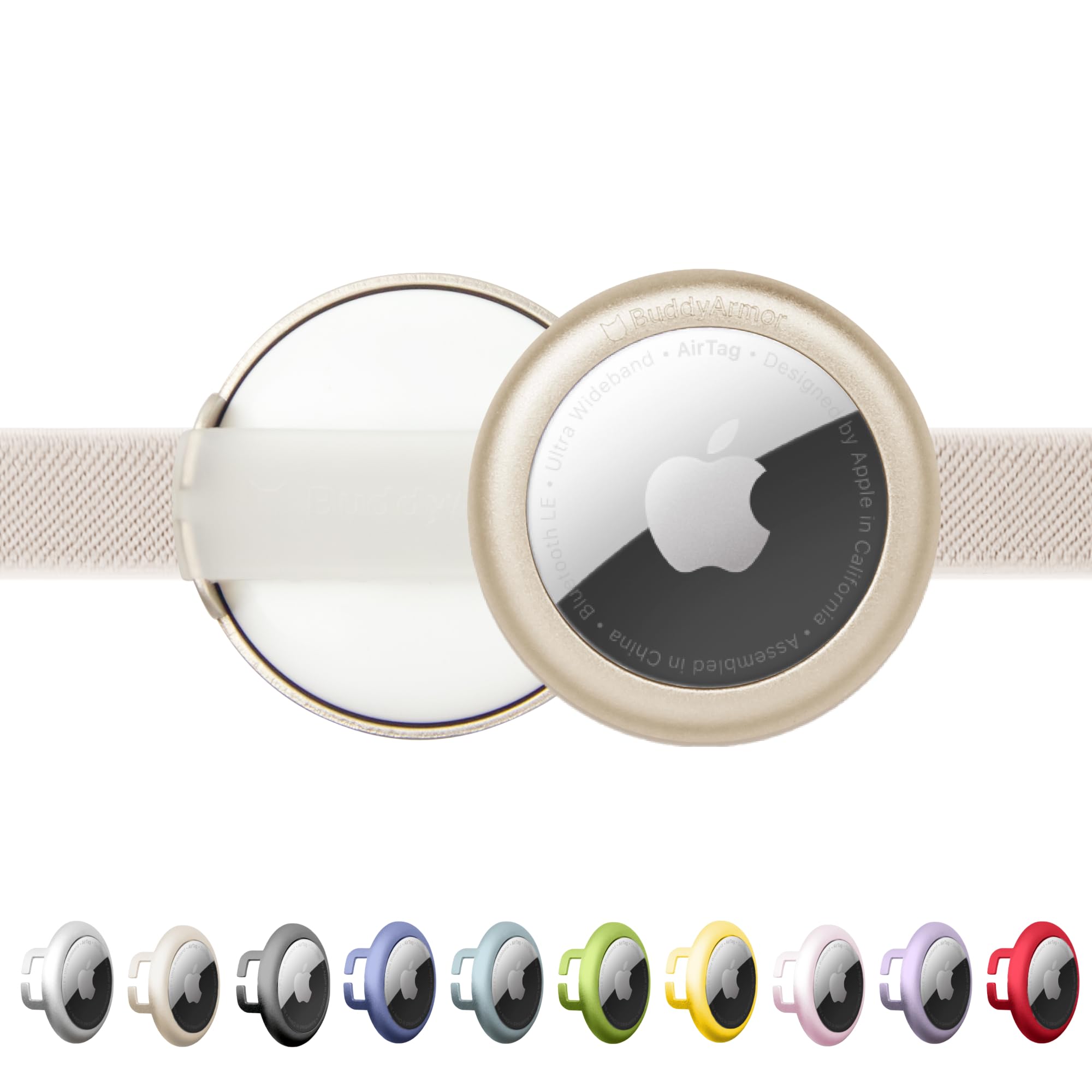 Buddyarmor Pet Holder For Airtag Collar - Secure Fit For Apple Airtag Case For Cat Dog Collars, No Dangling, Lightweight Anodize