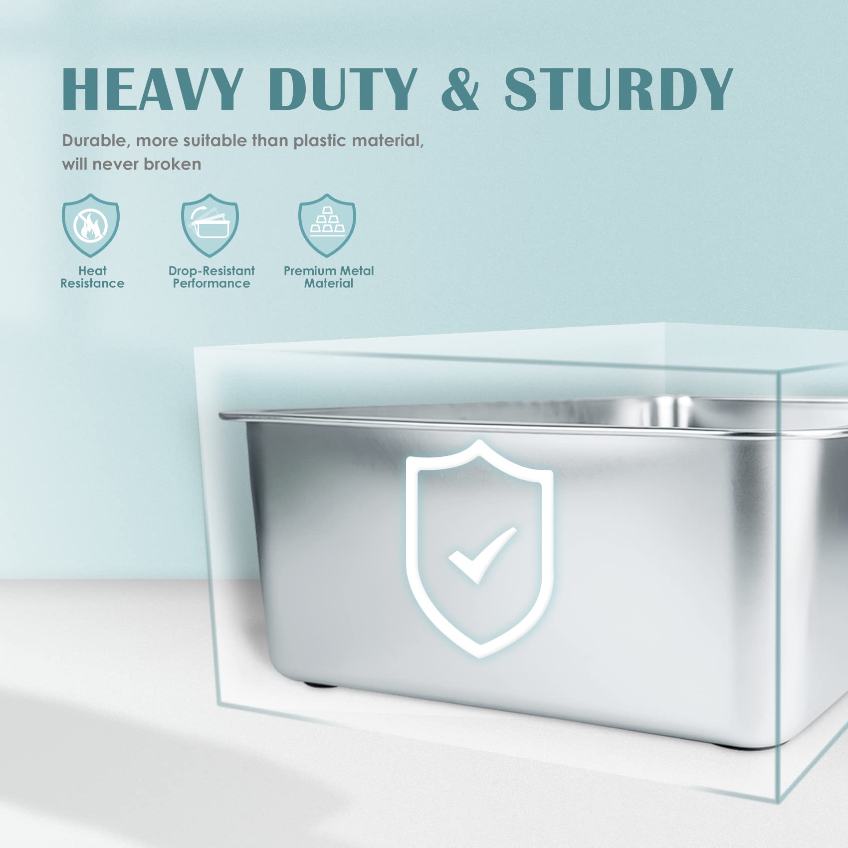 Ikitchen Stainless Steel Cat Litter Box, Large Metal Litter Box For Cats Rabbits, Never Absorbs Odors,Stain Free, Rustproof, Non Stick Smooth Surface, Anti-Slip Rubber Bottom, 19.5'L X 13.5'W X 6'H