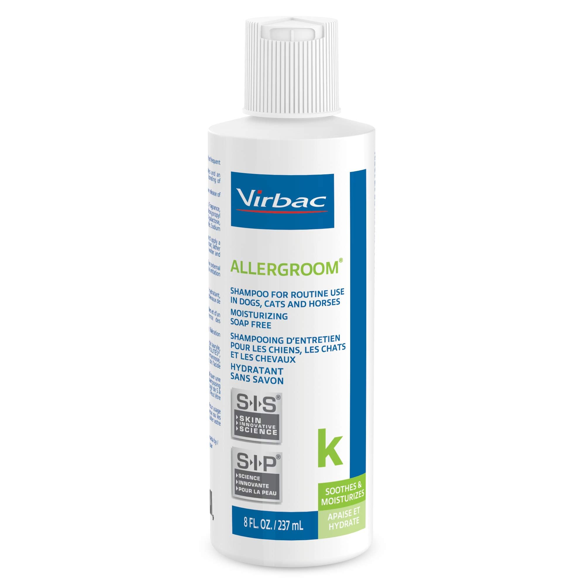 Virbac ALLERGROOM Shampoo For Dogs, Cats & Horses (8 oz) - For Normal or Dry Skin