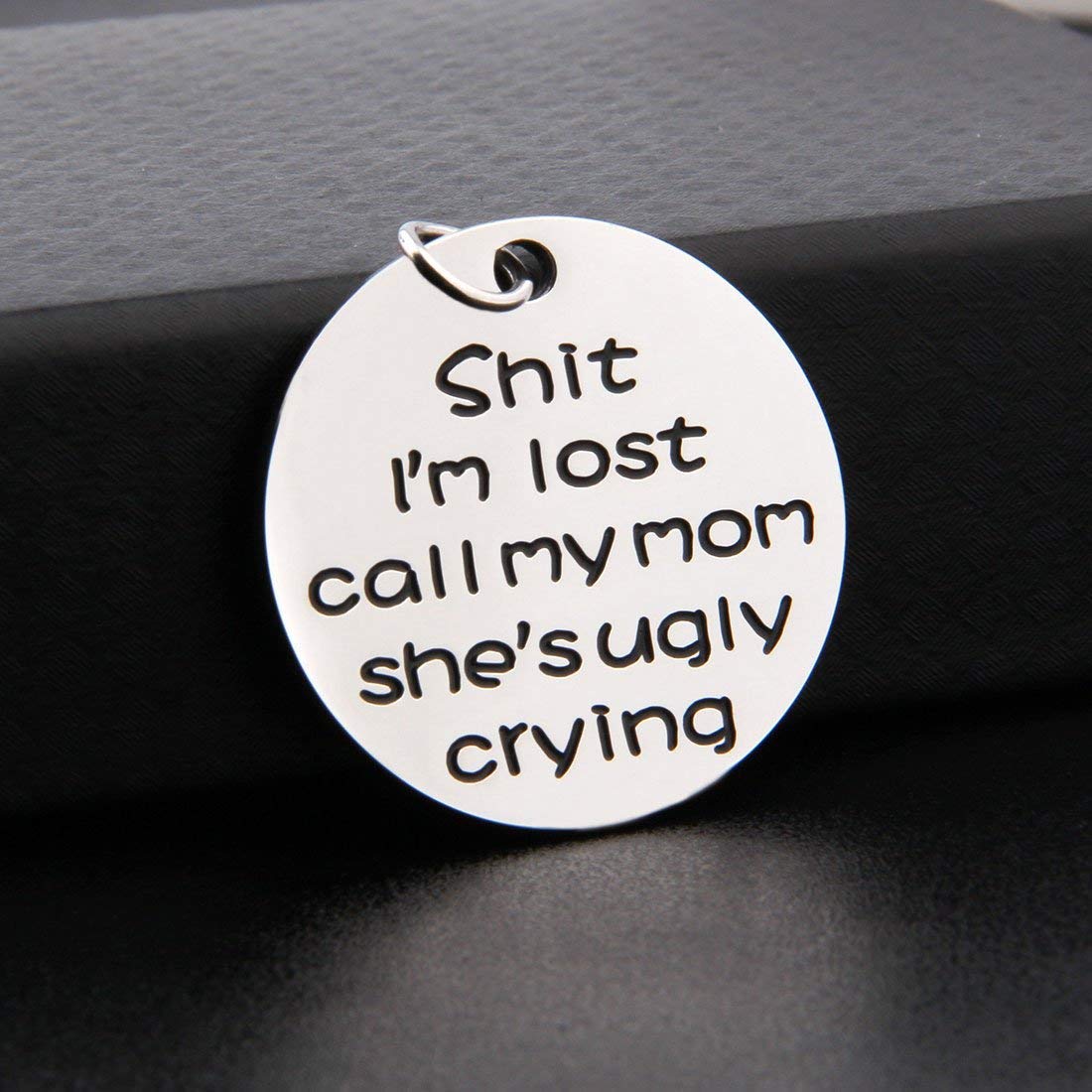 Zuo Bao Funny Dog Cat Pet Id Tag Shit I'M Lost Call My Mom She'S Ugly Crying Stainless Steel Pet Tags (Pet Id Tag)