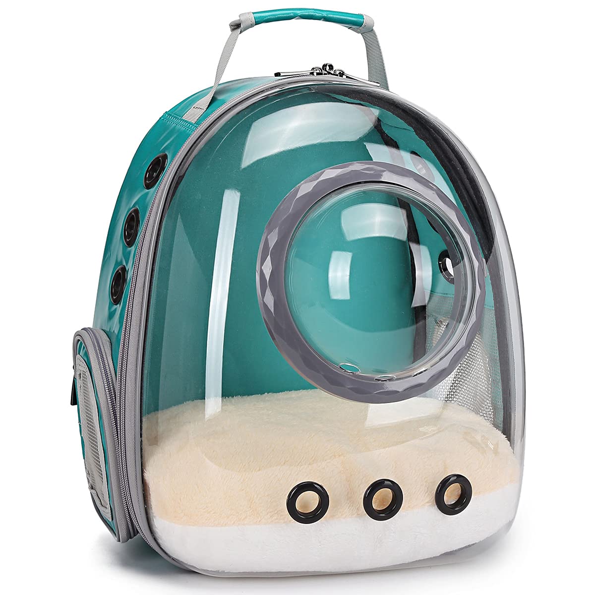 ORIZZP Bubble Cat Carrier Backpack Transparent Pet Carrier Backpack for Small Puppy and Bunny (Green, Backpack)