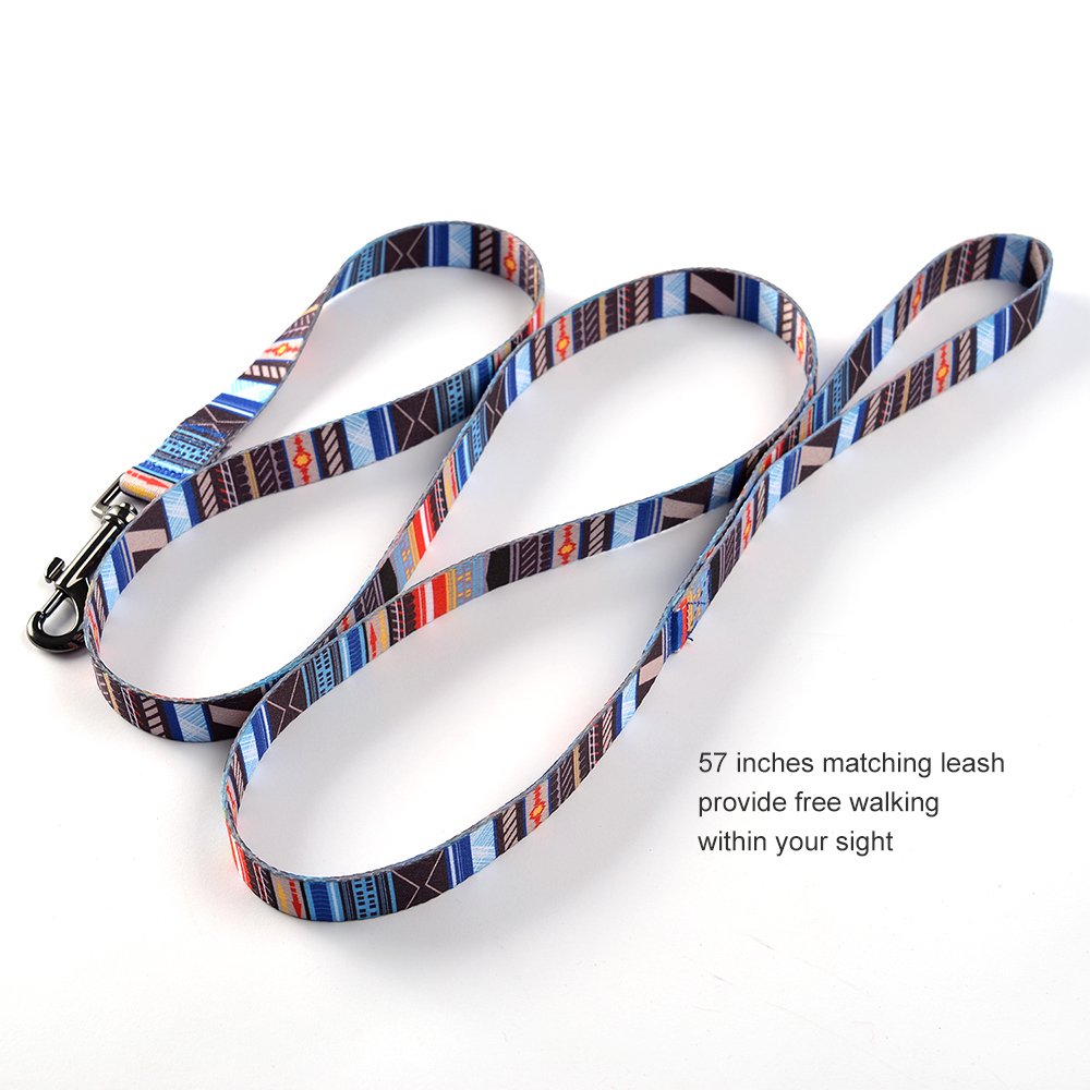 Ihoming Dog Collar And Leash Set For Daily Outdoor Walking Running Training, Splicing Design For Medium Boys Girls Dogs Cats Pet
