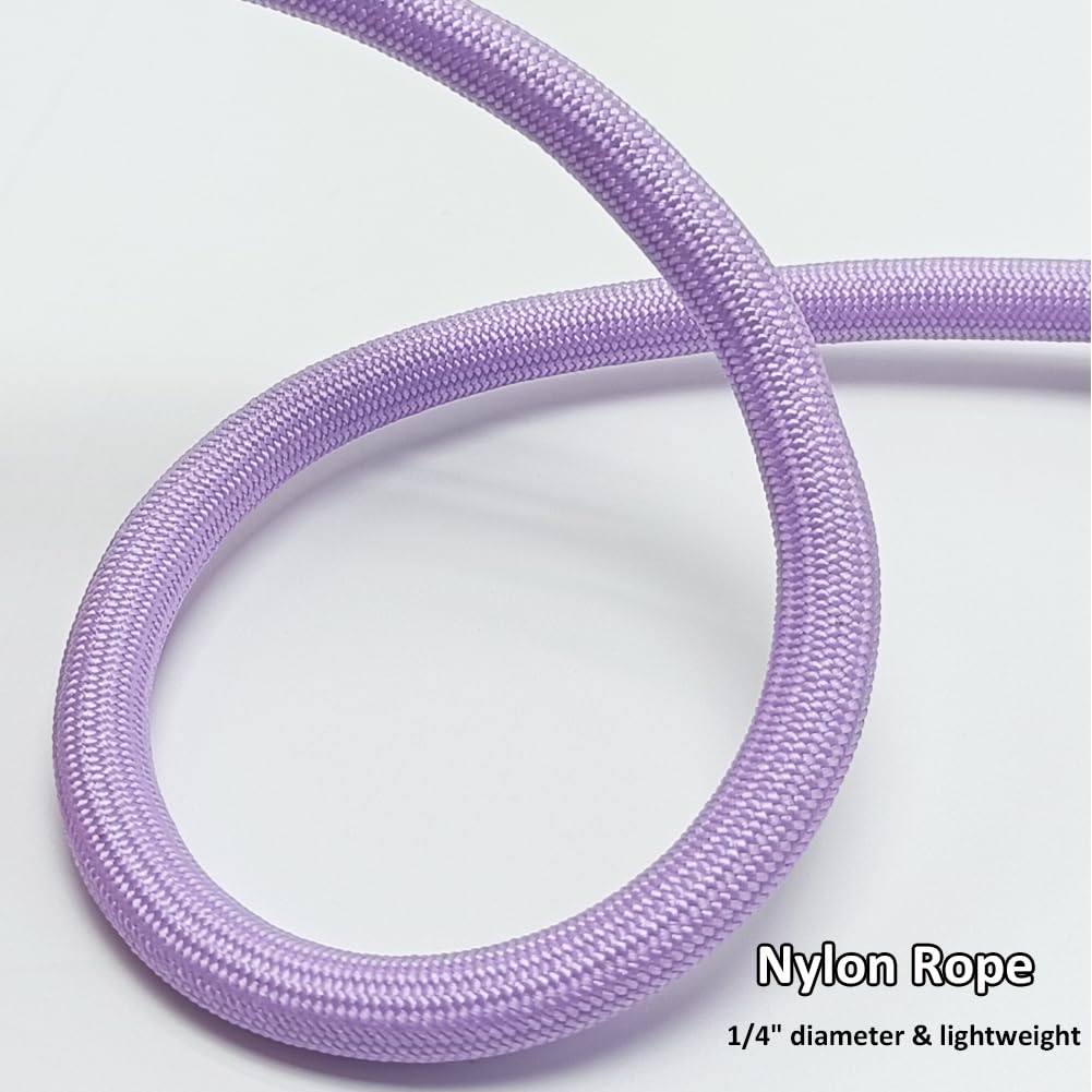 Btinesful 7Ft Slip Lead Dog Leash, Strong Nylon Rope Leash, 1/4 Inch Diam Dog Training Lead For Small Medium Pets Puppies, Purpl