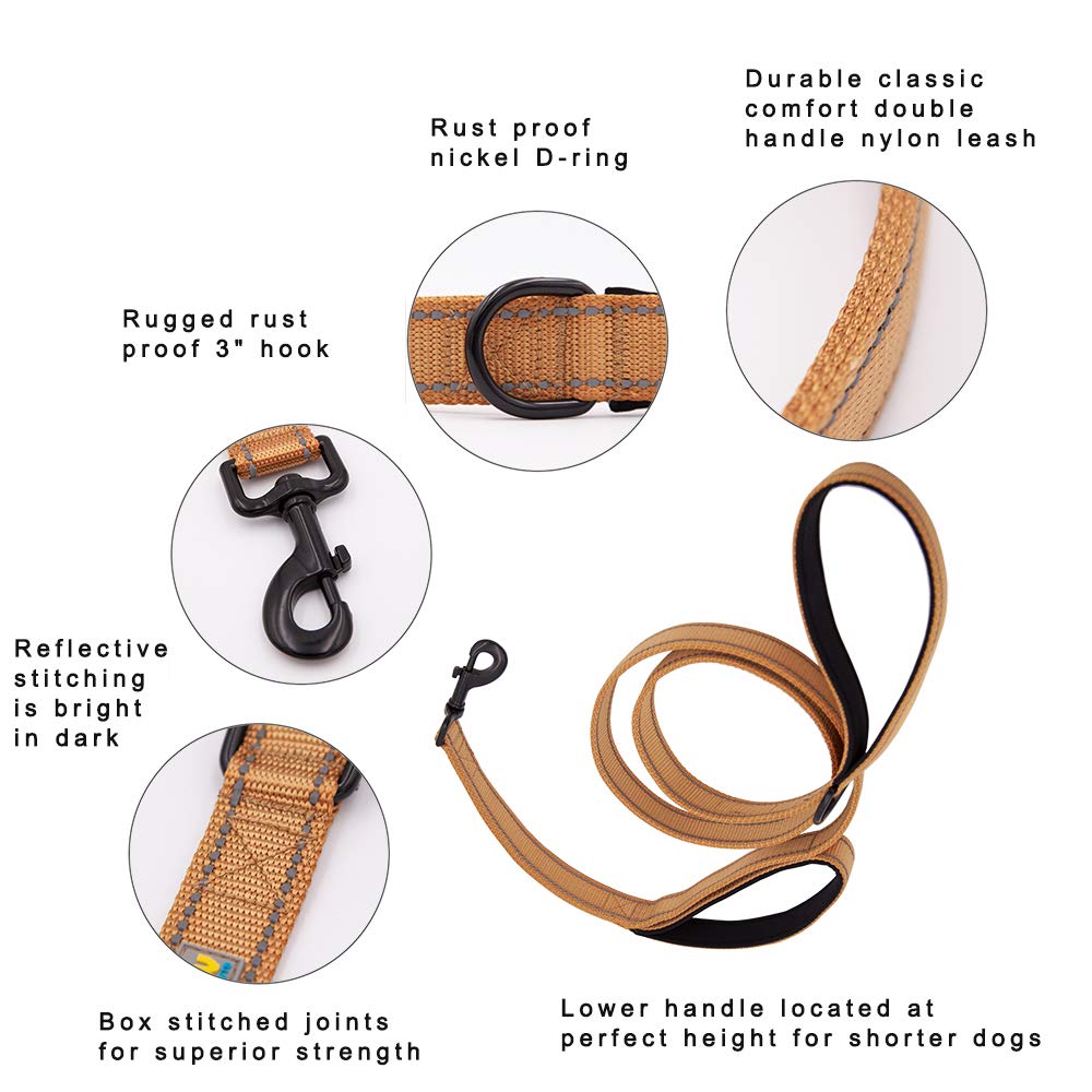 Bluepaw- Soft &Thick Dual Handle 6Ft Long Dog Leash, Premium Strength Double Padded Handles - Great Control For Medium To Large