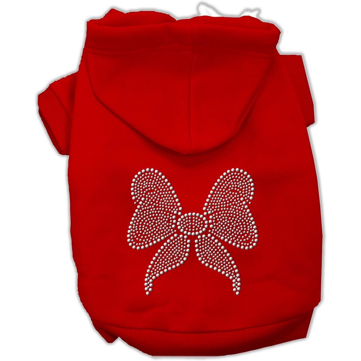 Mirage Pet Products 20-Inch Rhinestone Bow Hoodies, 3X-Large, Red