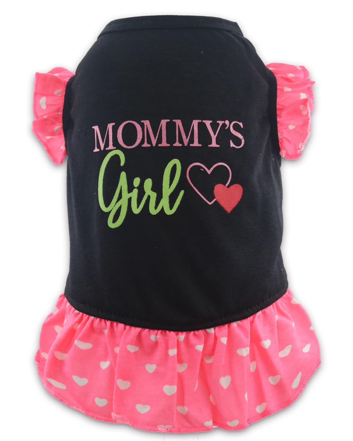 Cute Small Girl Dog Clothes Dogs Dresses For Girls Puppy Dress For Female Small Dogs With Mommy'S Girl Print, Medium
