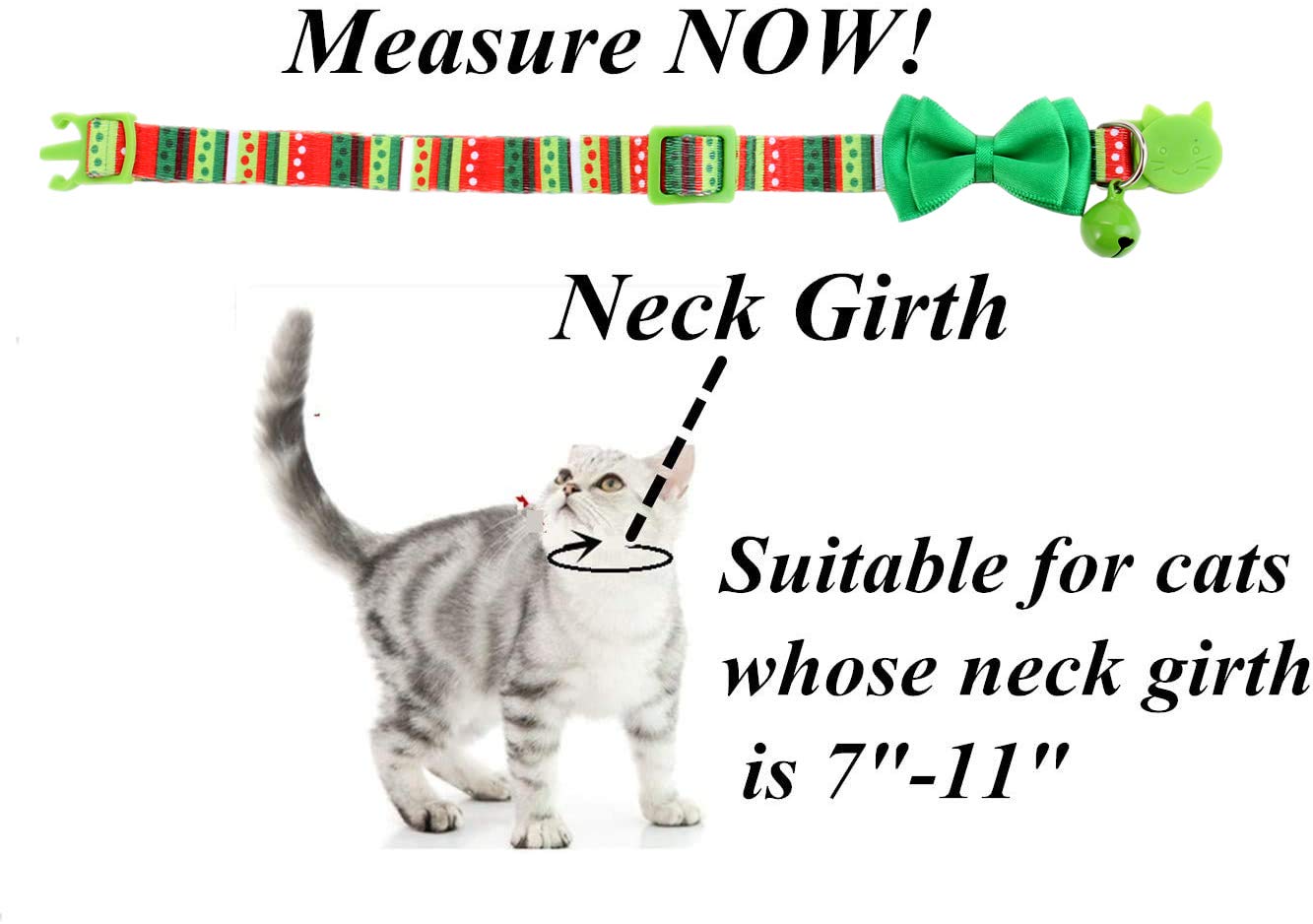 Boombone 2 Pack Christmas Cat Collar,Puppy Collar With Bell