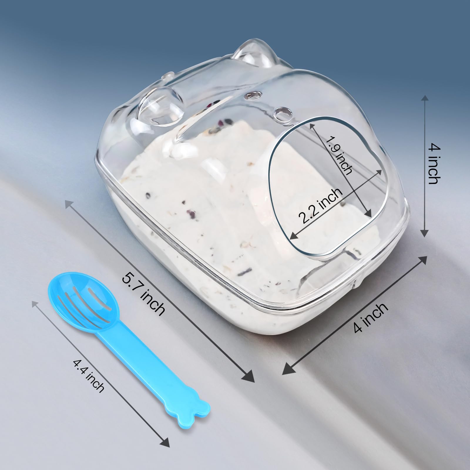 Lazyyzal Hamster Bathtub,Hamster Bathroom,Small Animal Habitat Décor,Sand Bath Container Transparent Beds,Hamster Bed,Ice Bathtub,Sleep Pad Nest,Sand Bath Box For Cage Accessories(M)