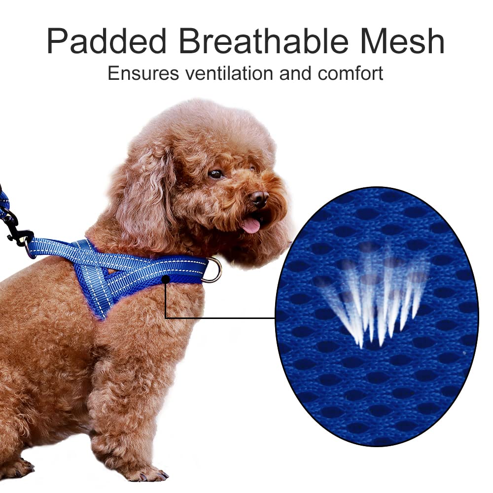 Plutus Pet No Pull Dog Harness With Breathable Mesh Padded, Adjustable Reflective Escape Proof Dog Harness, Quick Fit Dog Vest Harness For Small Medium Large Dogs(M, Navy Blue)