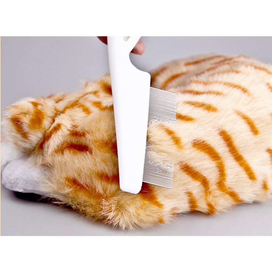 Ennc Pet Grooming Tool Extra Fine Toothed Flea Comb Cat/Dog Stainless Steel Brush Comb -White