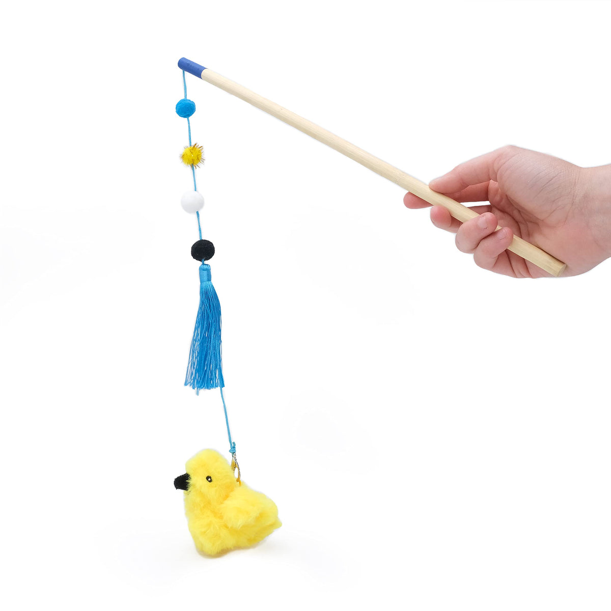 Zippyclaws Bird Zippystick - Interactive Cat Toy Wand For Indoor Cats & Kittens, Cute Kitty Toys For Boredom, Fun Teaser Stick With Feathered Tassles & Plush Dangling Toy