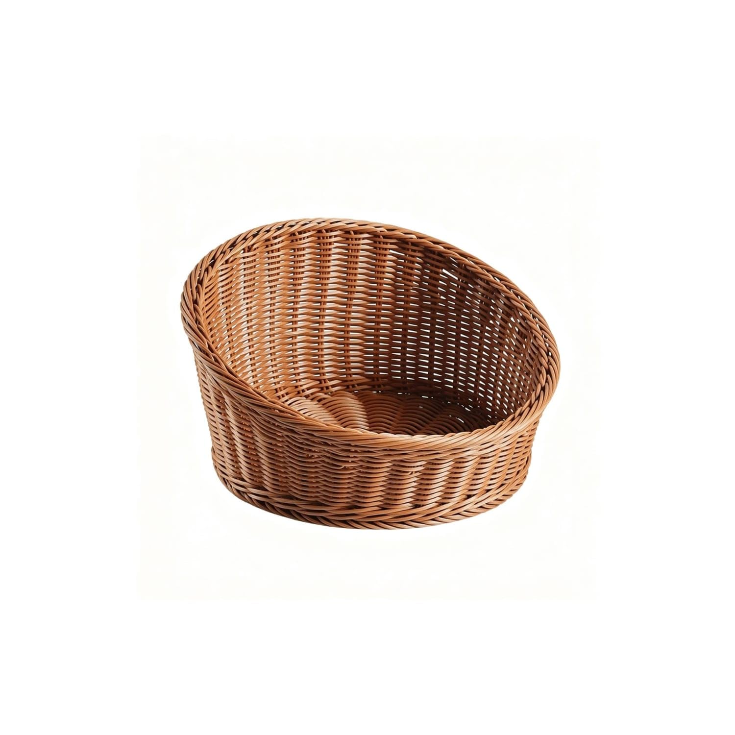 STYLEHEAVEN Abs RattanDesign Pet Basket Textured Slantedaccessible Pet Basket Breathable Pet Furniture, M Pet Supplies | Small 