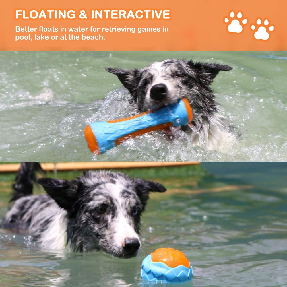 CoubonTail Dog Squeaky Toys, Pool & Beach Toys for Interactive Fetch & Play, TPR