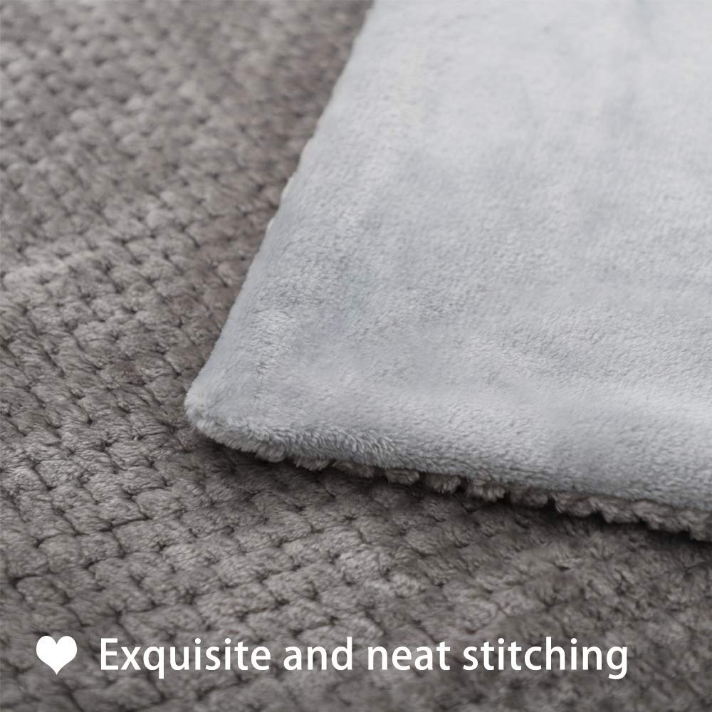 furrybaby Premium Fluffy Fleece Dog Blanket, Soft Polyester Pet Throw, Small (24x32"), Double Layer Flannel-grey