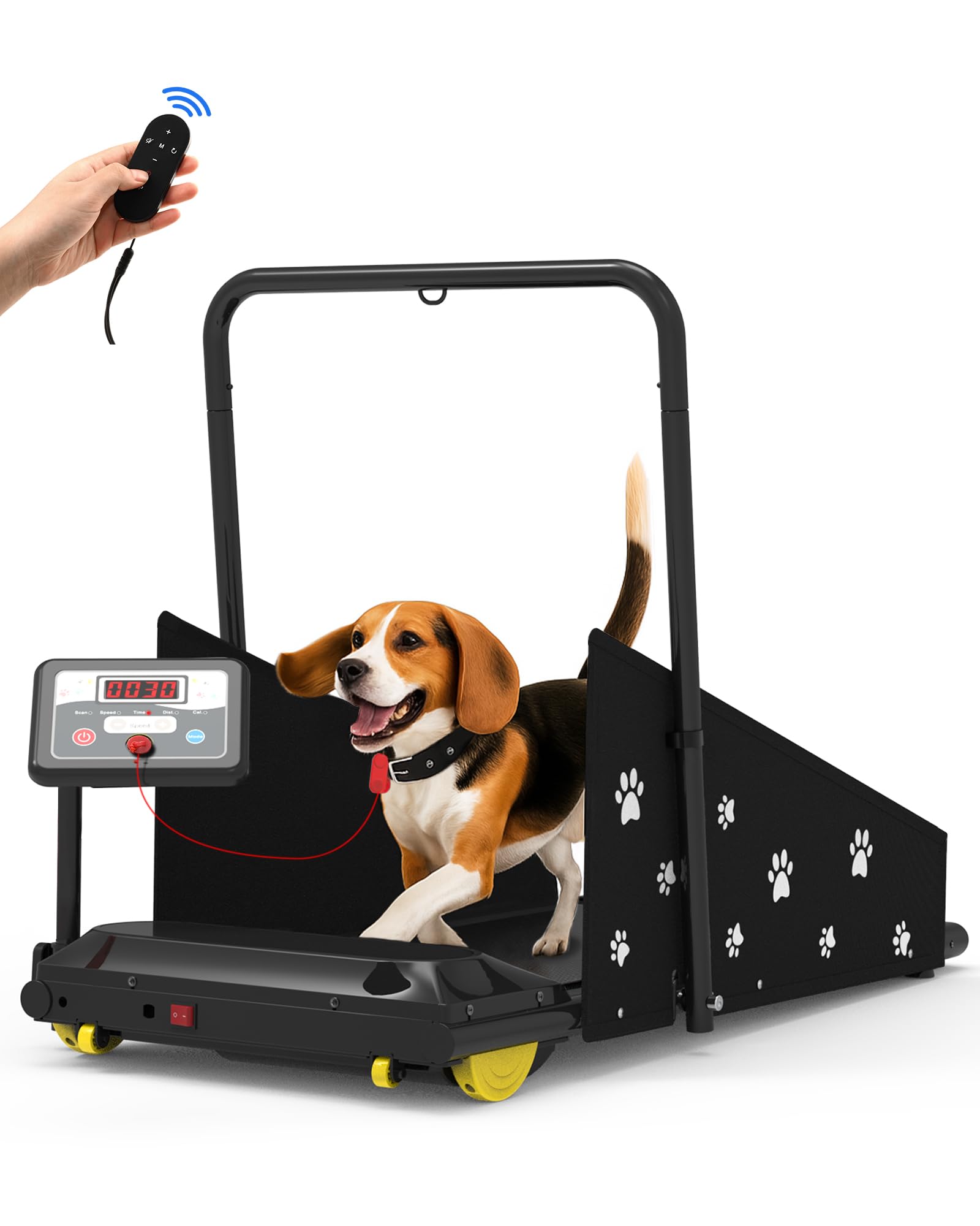 Petbobi Dog Treadmill for Medium Dogs - 265lbs Heavy-Duty Compact Pet Runner with 360 Rotatable Display Screen, Remote Control &
