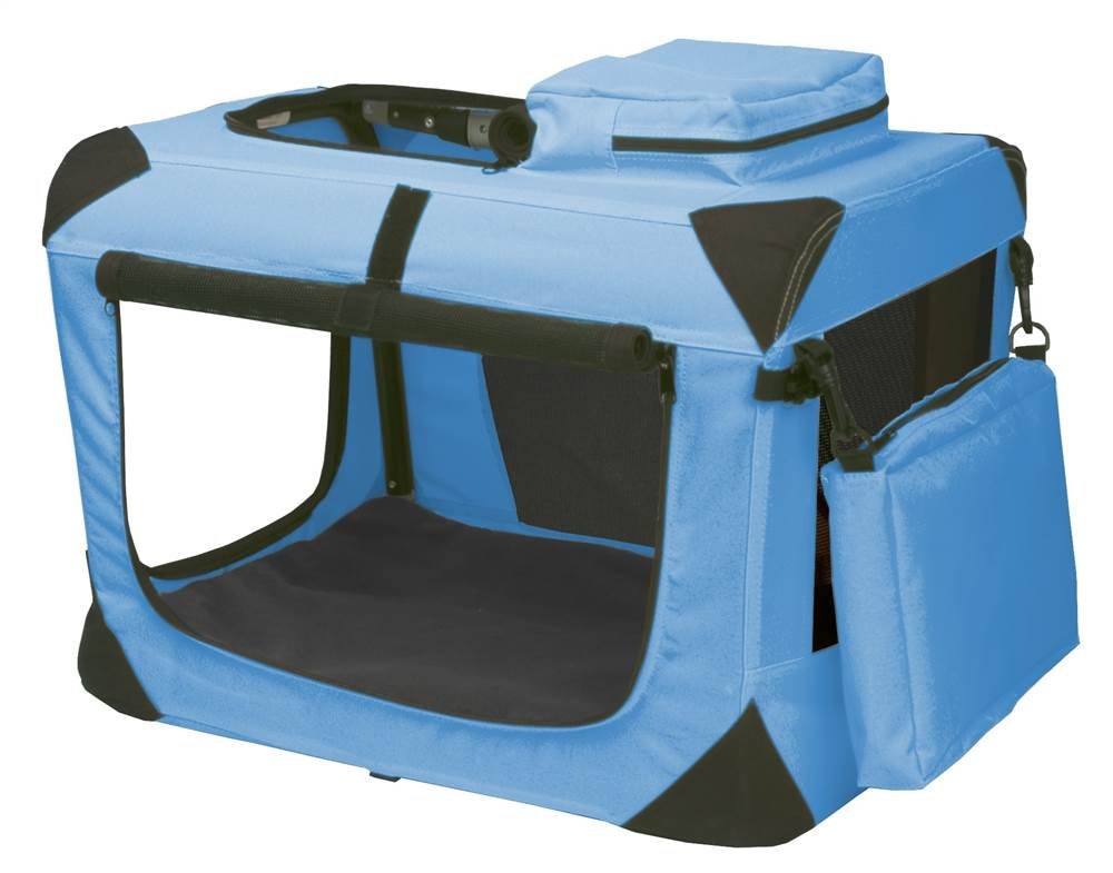 Pet Gear 3 Door Portable Soft Crate, Folds Compact for Travel in Seconds No Tools Required, Comes with Comfort Pad + Storage Bag