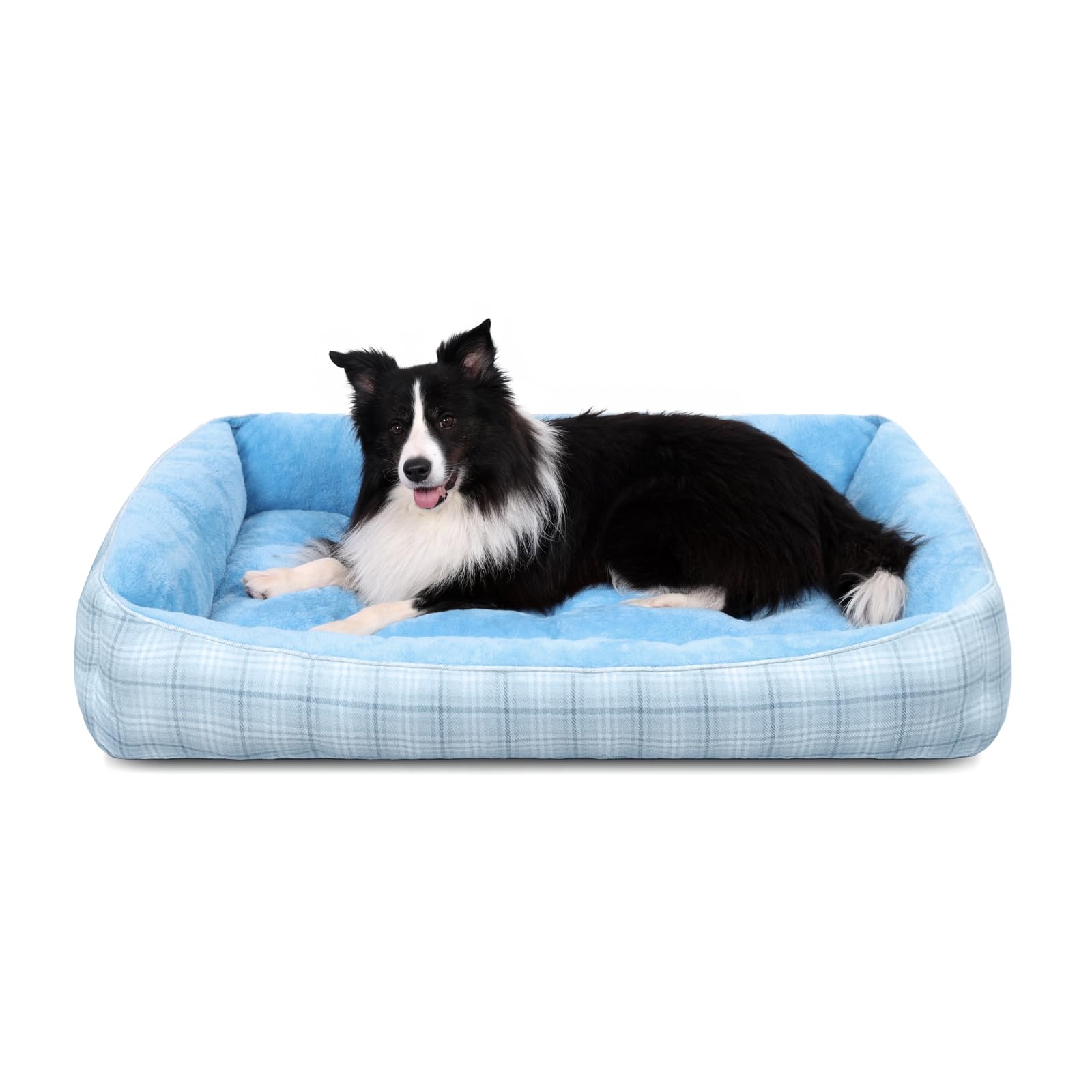 MIHIKK Rectangle Dog Beds for Extra Large Dogs & Cats, Orthopedic Sleeping Pet Bed for Couch with Durable Puppy Cuddler and Anti