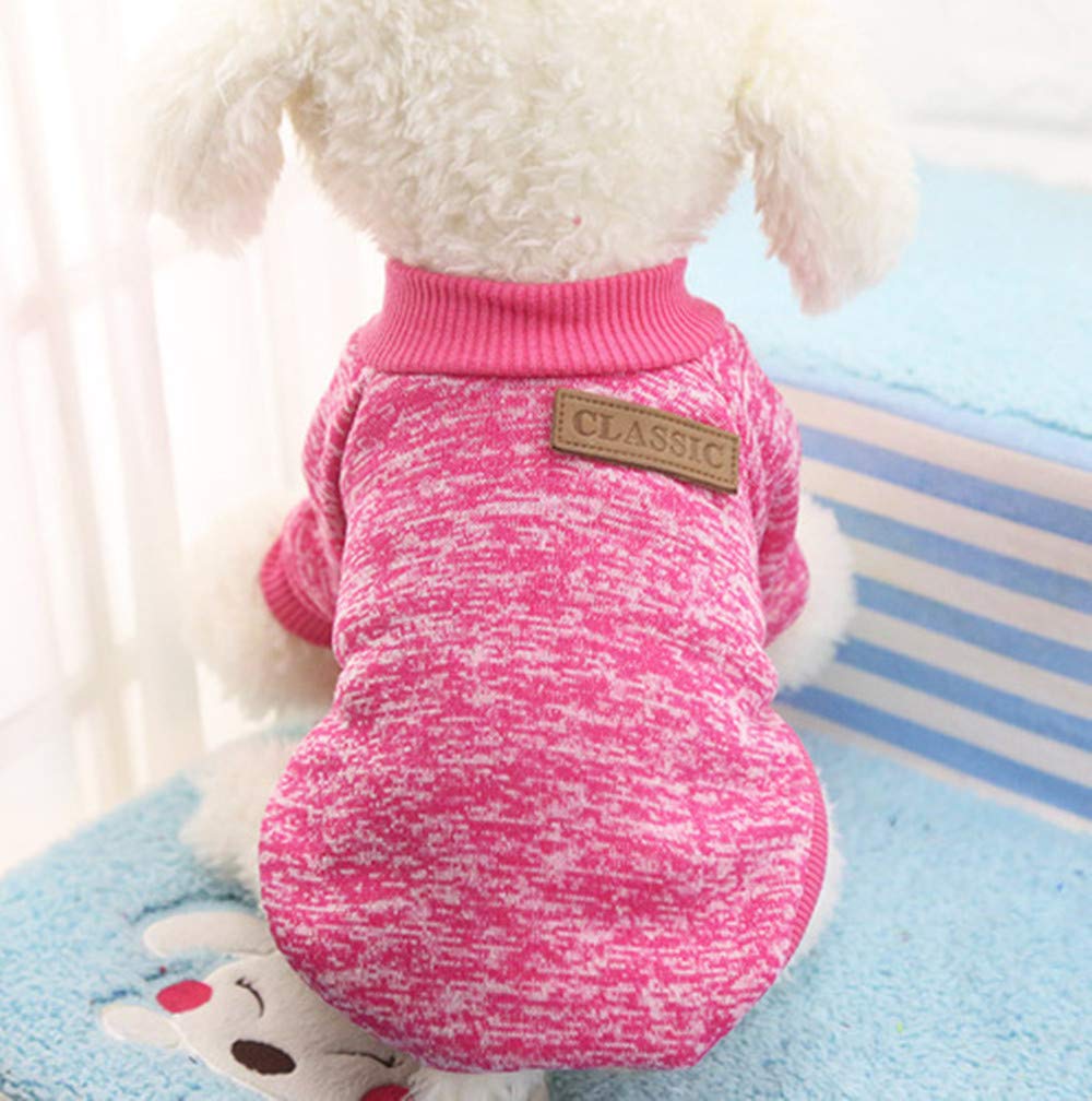 Idepet Pet Dog Classic Knitwear Sweater,Soft Fleece Coat For Small,Medium Dog,Warm Pet Dog Cat Clothes,Soft Puppy Customes (M, R