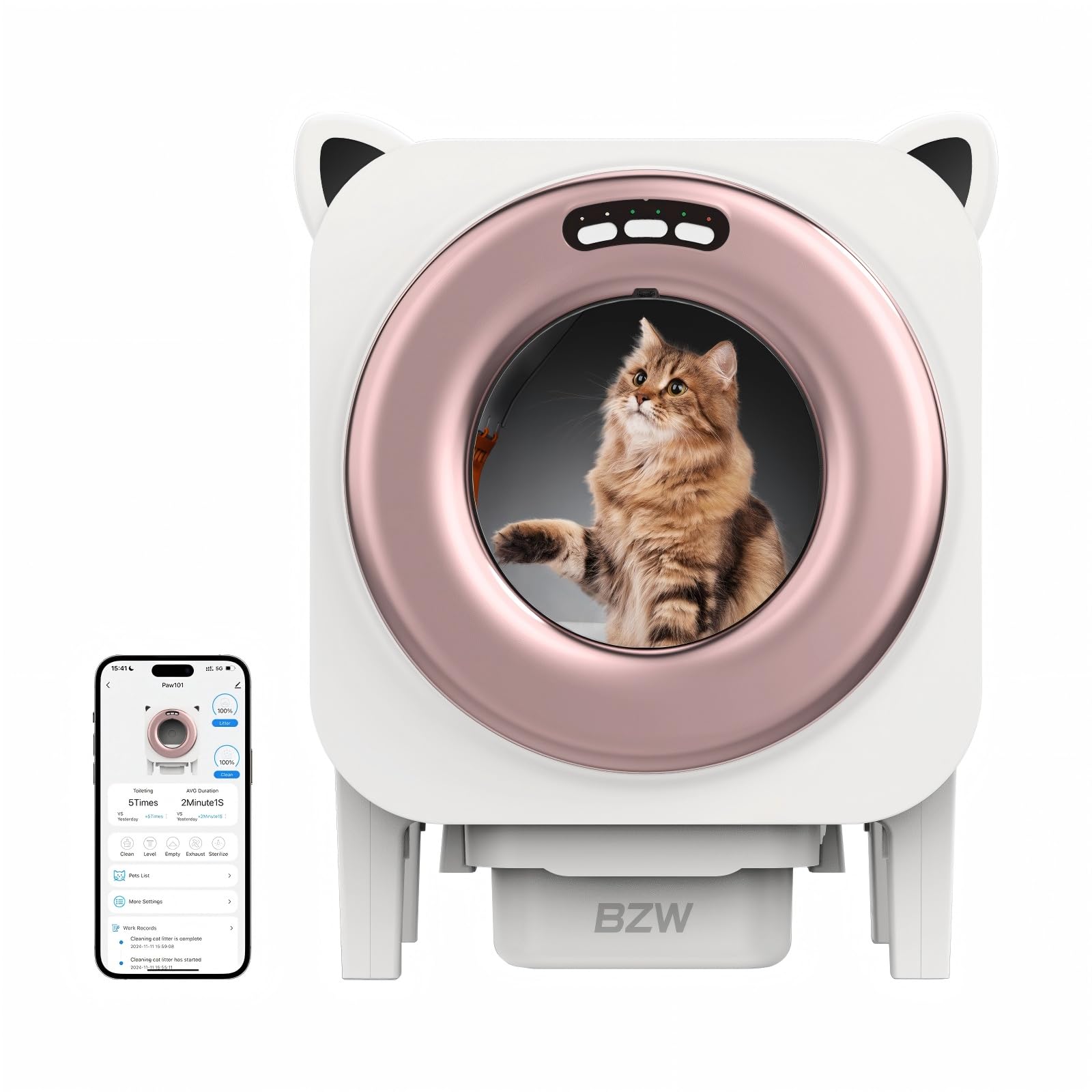Self Cleaning Litter-Box for Multiple Cats with 76L Large Capacity,Automatic Litter Box with App Control and Safety Sensors Prot