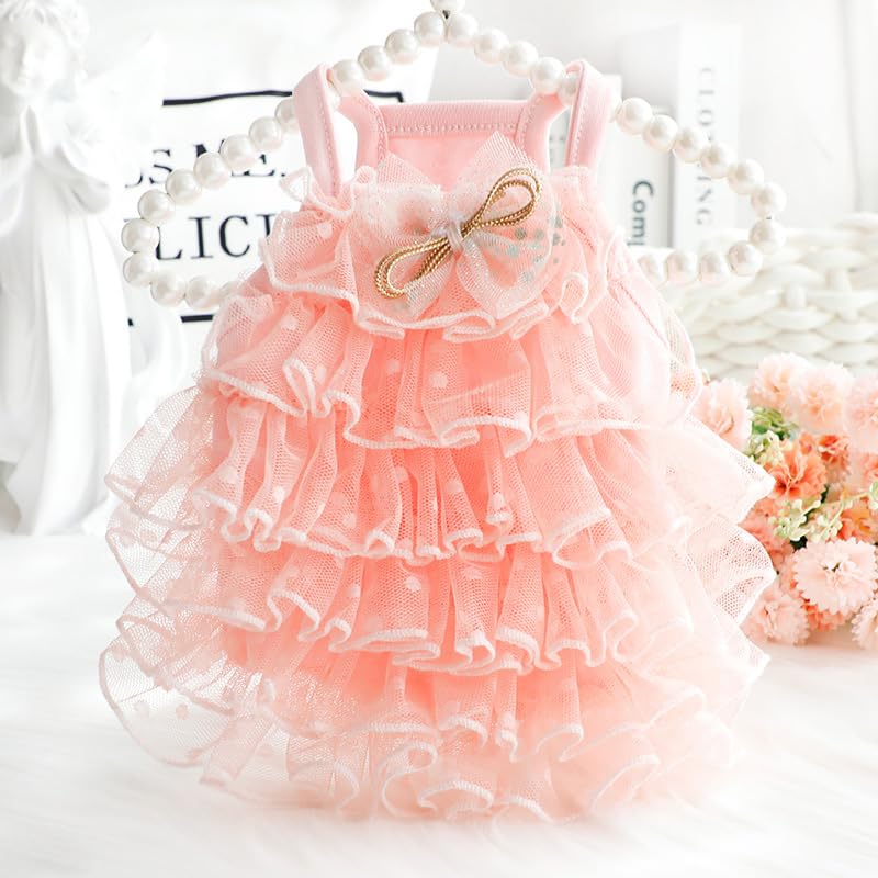 Dog Wedding Dresses For Small Dogs Lolita Clothes Princess Skirt Cat Costume Lace Star Pet Girl Cute Coat Outfits Summer Costume