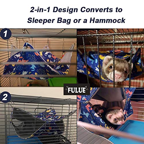 Fulue Ferret Rat Hammock Bed Nation Cage Accessories Kit Set Staff House And Hideouts Cave For Guinea Pig Ferret 13.8Inch