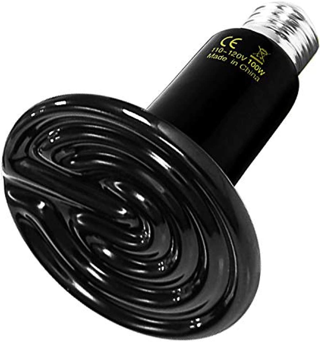 HealSmart Reptile Heat Lamp 100W Ceramic Heat Emitter, No Light Emitting Heat Bulbs for Amphibian Pet Brooder Coop Incubating Ch