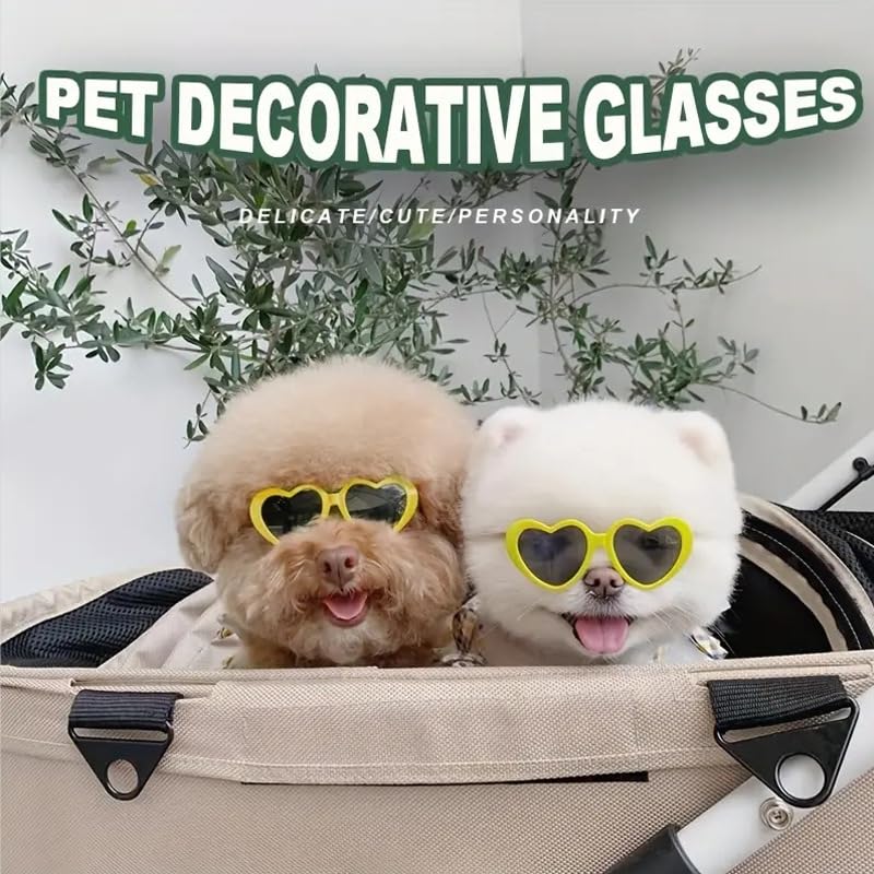 Pink Pet Heart Sunglasses Photos Props Cute Pet Dog Sunglasses Cat Glasses Sun Flower Glasses Pets Party Decor For Small Dogs Ca