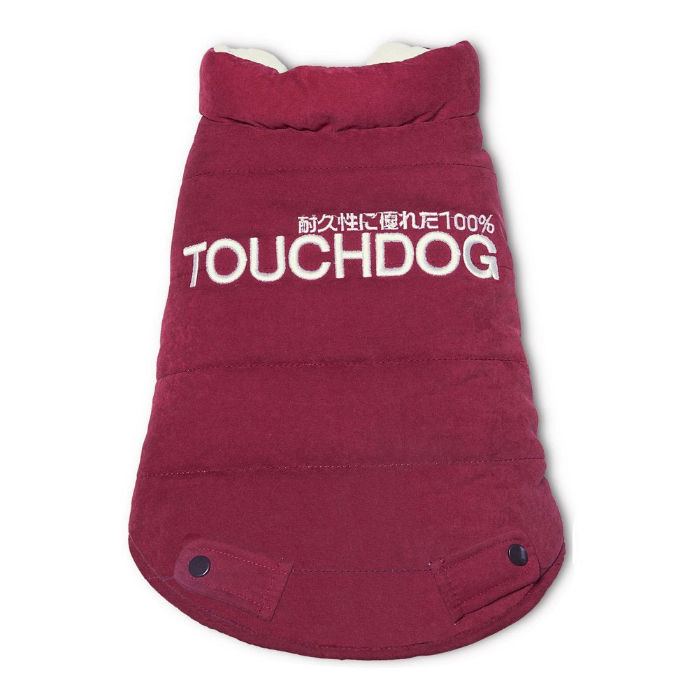 TOUCHDOG 'Waggin Swag' Fashion Designer Reversible 3M Insulated Pet Dog Coat Jacket, Small, Pink / White
