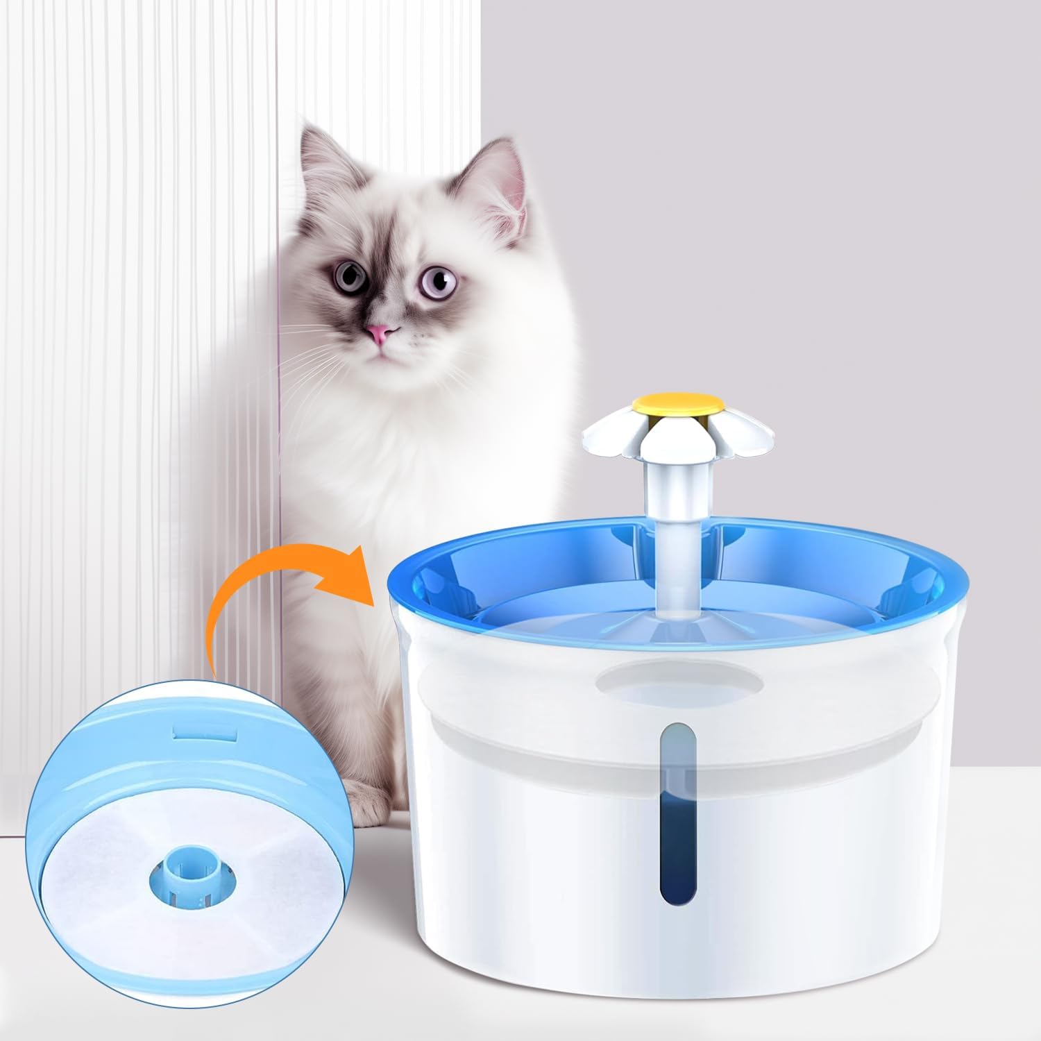 Filters Replacements For Flower Automatic Pet Fountains, Cat Water Fountain Replacement Parts And Dog Water Dispensers Filters F