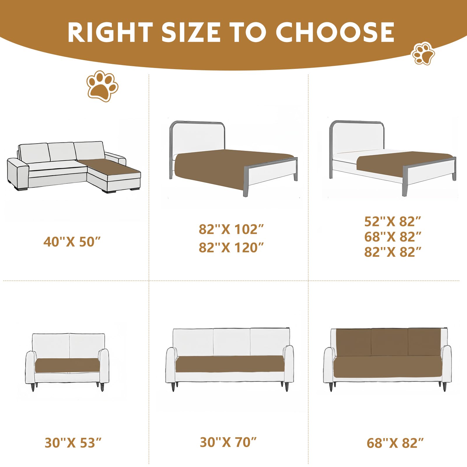 Funfurry 100% Double-Sided Waterproof Blanket, Couch Cover For Dogs Washable, Reversible Dog Bed Cover.(Dark&Light Grey, 82 X 82