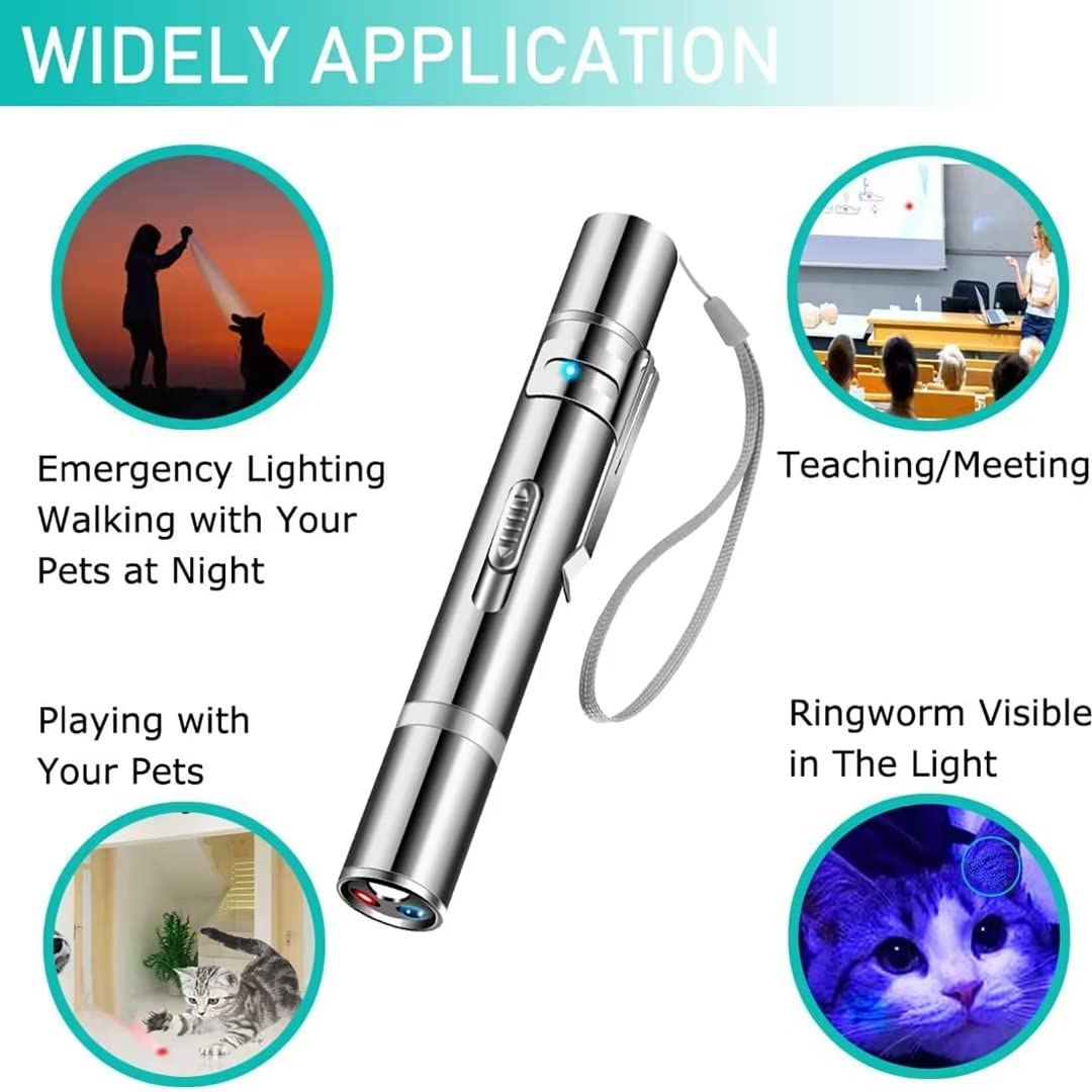 Cowjag Cat Toys, Laser Pointer With 5 Adjustable Patterns, Usb Recharge Laser, Long Range And 3 Modes Training Chaser Interactive Toy, Dog Laser Toy