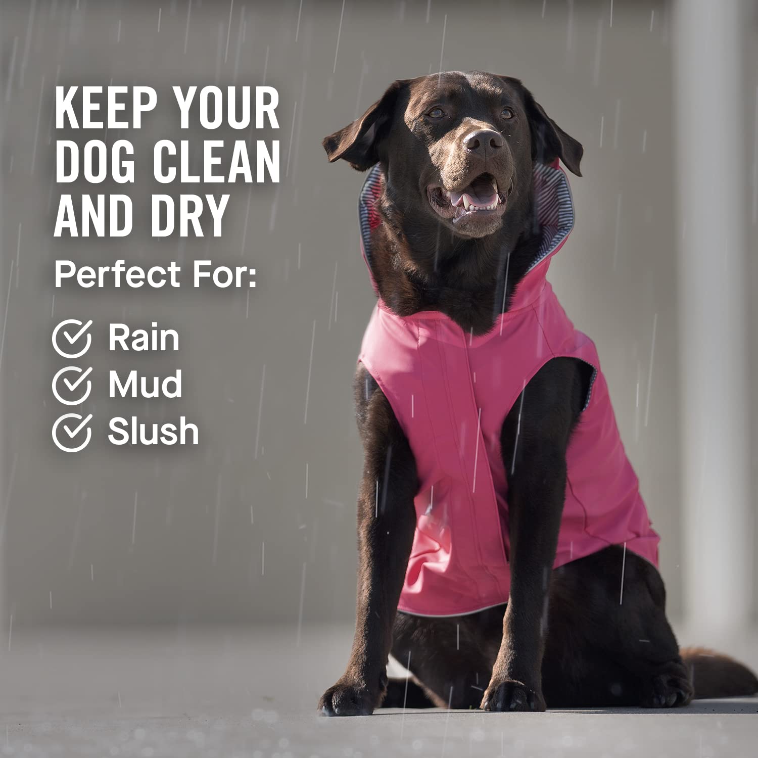 Canada Pooch Dog Slush Suit Dog Bodysuit For Rain And Snow Full Body Dog Suit Water-Resistant Dog Onesie (Pink, 18 (17-19'' Back