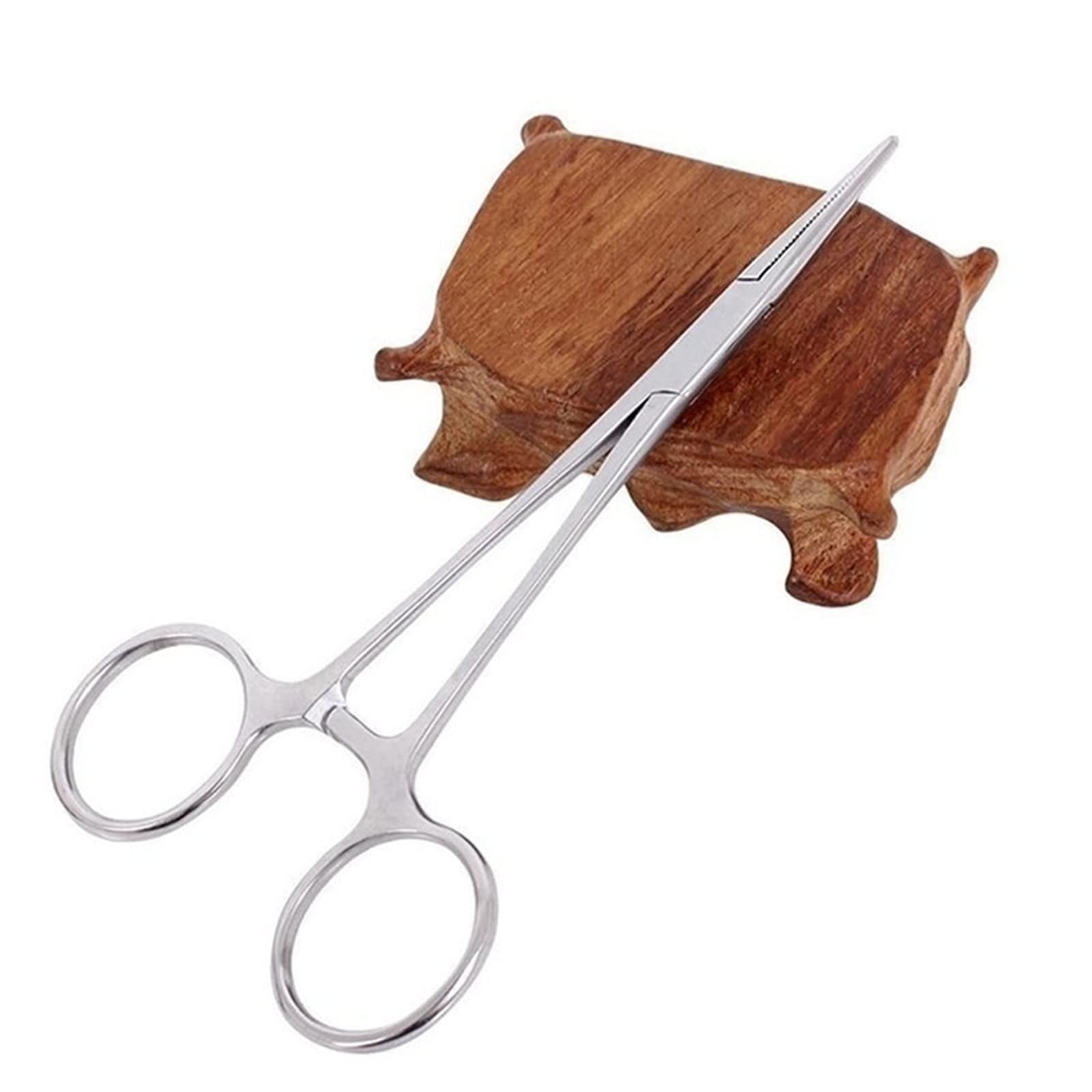 WYSUMMER Stainless Steel Dog Cat Pet Forceps Scissors Ear Hair Clamp Fishing Scissors Tools (18CM straight)