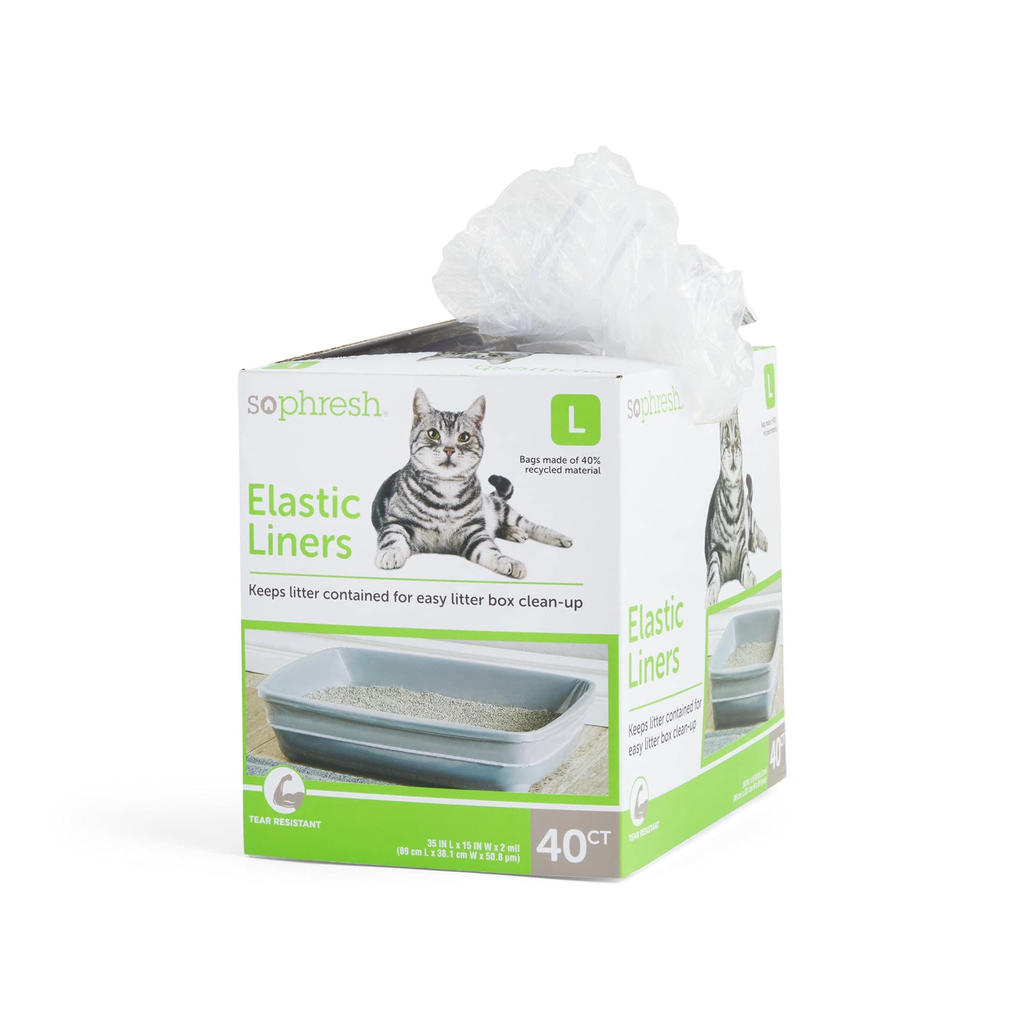 So Phresh Petco Brand Elastic Litter Liners For Cats, 35' L X 15' W, Count Of 40, Large
