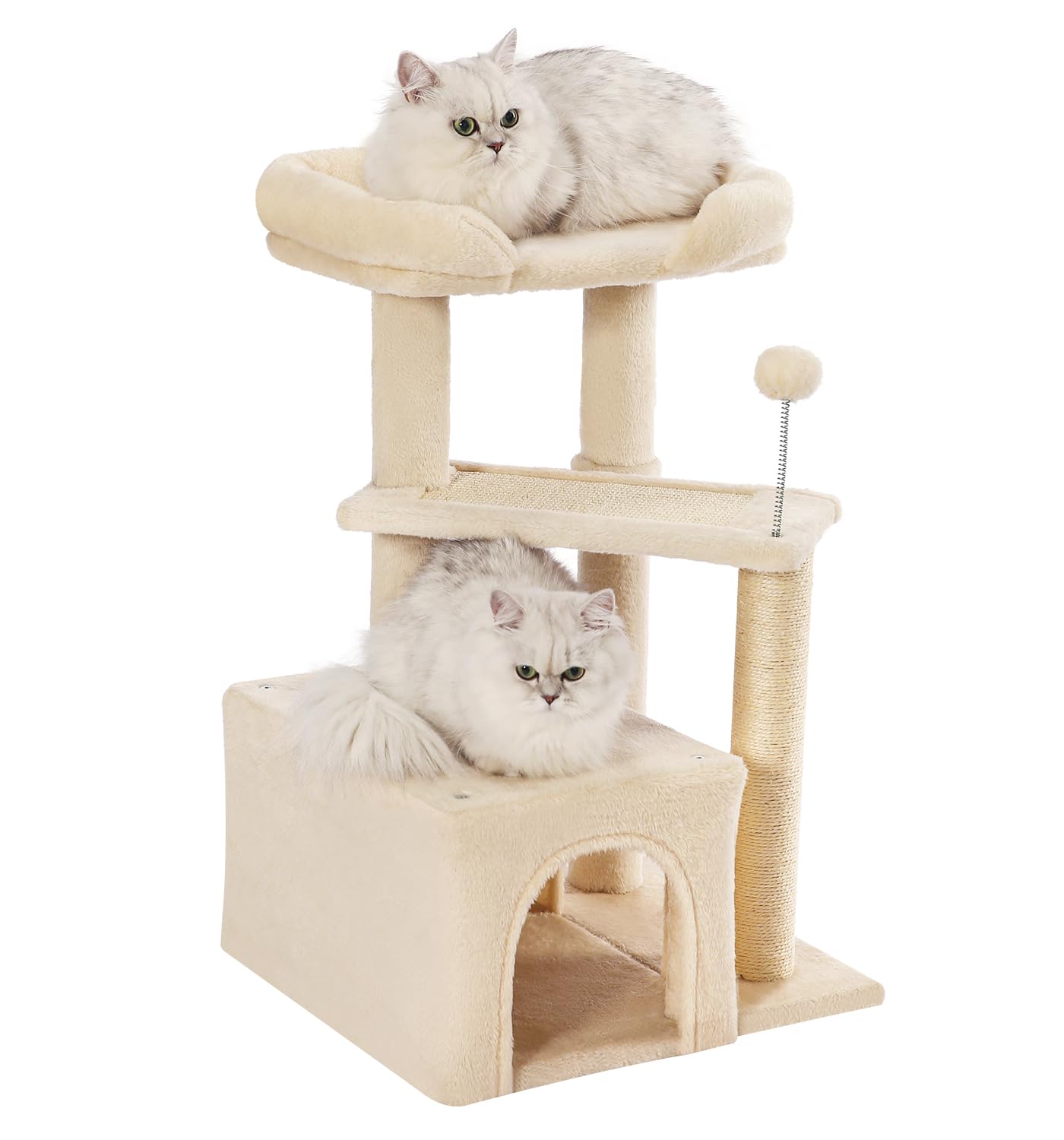 Made4Pets Cat Tree, Small Cat Tower For Indoors Cats, Cute Wood Kitty Condo With Scratching Post And Pad, 29'' Multi-Level Moder
