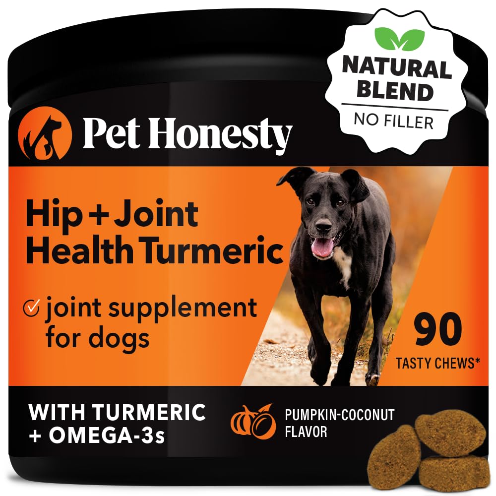 Pet Honesty Hip & Joint Turmeric Health - Joint Supplement for Dogs, Omega-3 Fish Oil, Turmeric Support Joint Health, Ease Stiff