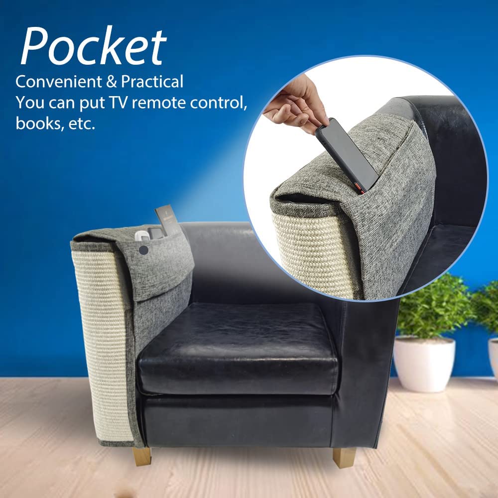 Natuya Furniture Protectors From Cats-Cat Furniture Protector-Cat Scratch Deterrent Cushion-Stretchable Anti-Scratch Sofa Cushion (Dark Gray, Left)