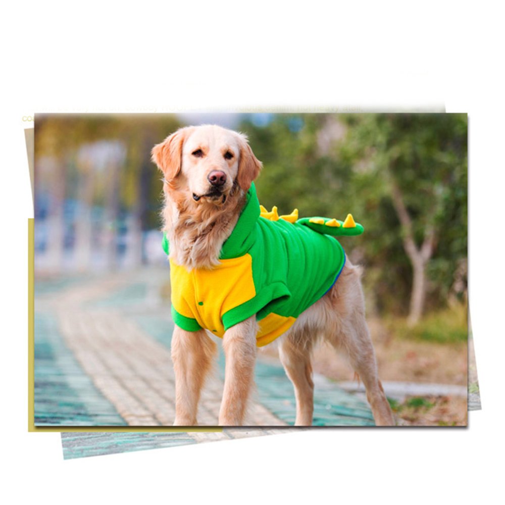 Fladorepet Funny Halloween Large Dog Dinosaur Costume Outfits,Dog Pajamas Hoodie Winter Warm Pet Clothes Coat For Golden Retriever Pitbull(6Xl, Green)