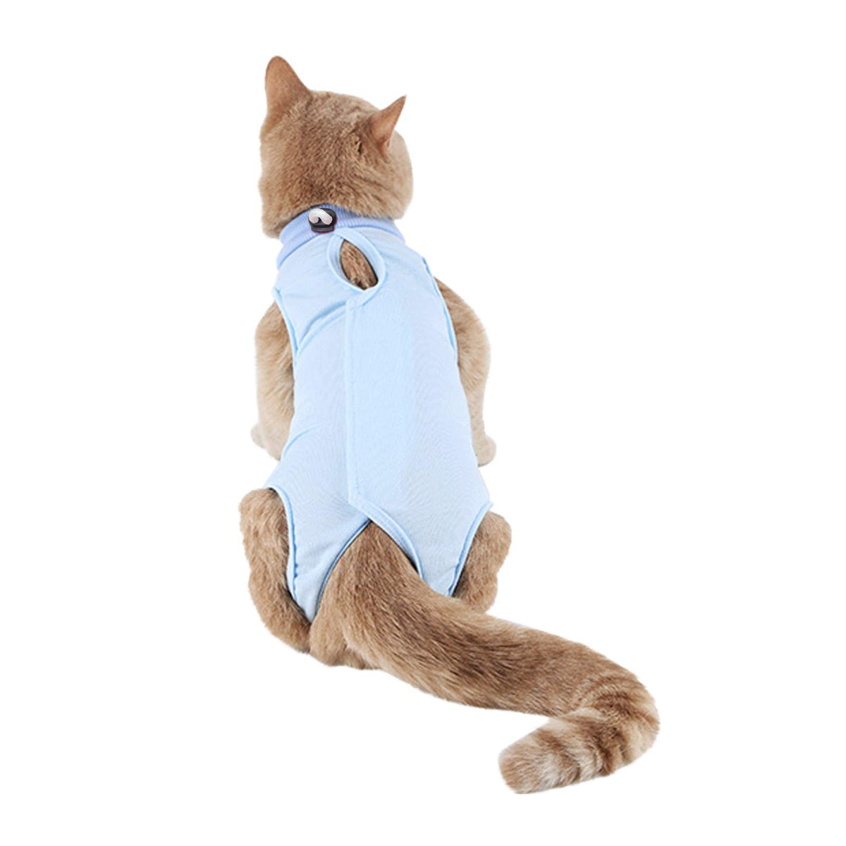 Torjoy Kitten Onesies, Cat Recovery Suit For Abdominal Wounds Or Skin Diseases, After Surgery Wear Anti Licking Wounds, Breathable Great E-Collar Alternative For Cat Blue S